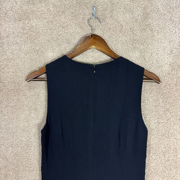 Theory Darbia Jubiliant Sheath Dress‎ Size 2 Black Sleeveless Stretch Wool Crepe - Picture 8 of 10